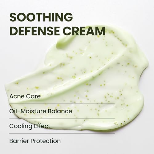 Soothing Defence Cream texture — cooling, oil-moisture balance, barrier protection